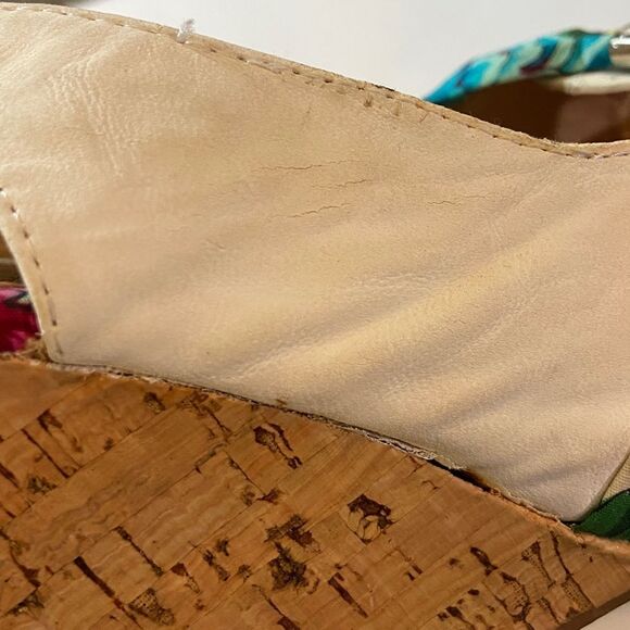 Nature Breeze Gabriela -01 Floral Wedge Sandals - White and Multicolor Size 10 - Picture 10 of 11